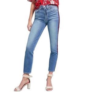 MCGUIRE Ibiza High Rise Skinny Ankle Jeans with Tuxedo Stripe Detail